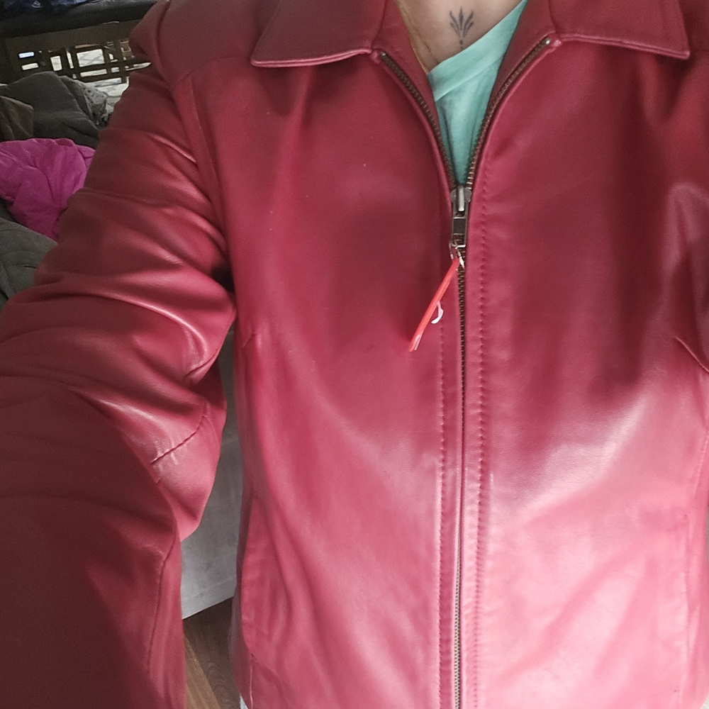 Alfani Red Leather Jacket